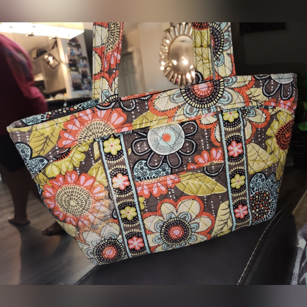 Vera Bradley Quilted Floral Printed Shoulder Bag Purse Tote